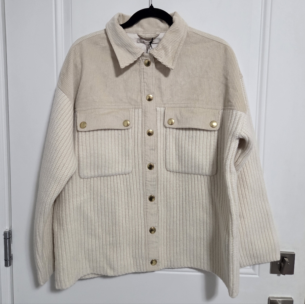 NWT - Barbour Women's Wool Cashmere Blended Cardigan Overshirt Jacket - US 6/S